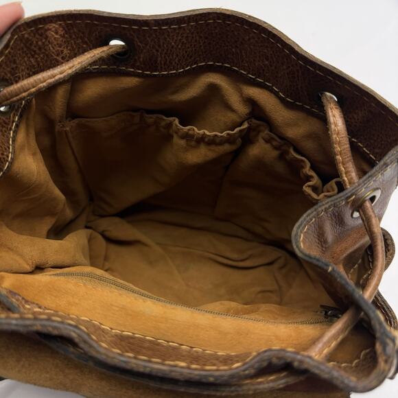 Patricia Nash Leather Backpack Purse Brown Distressed Vintage Boho Satchel Bag main image 6